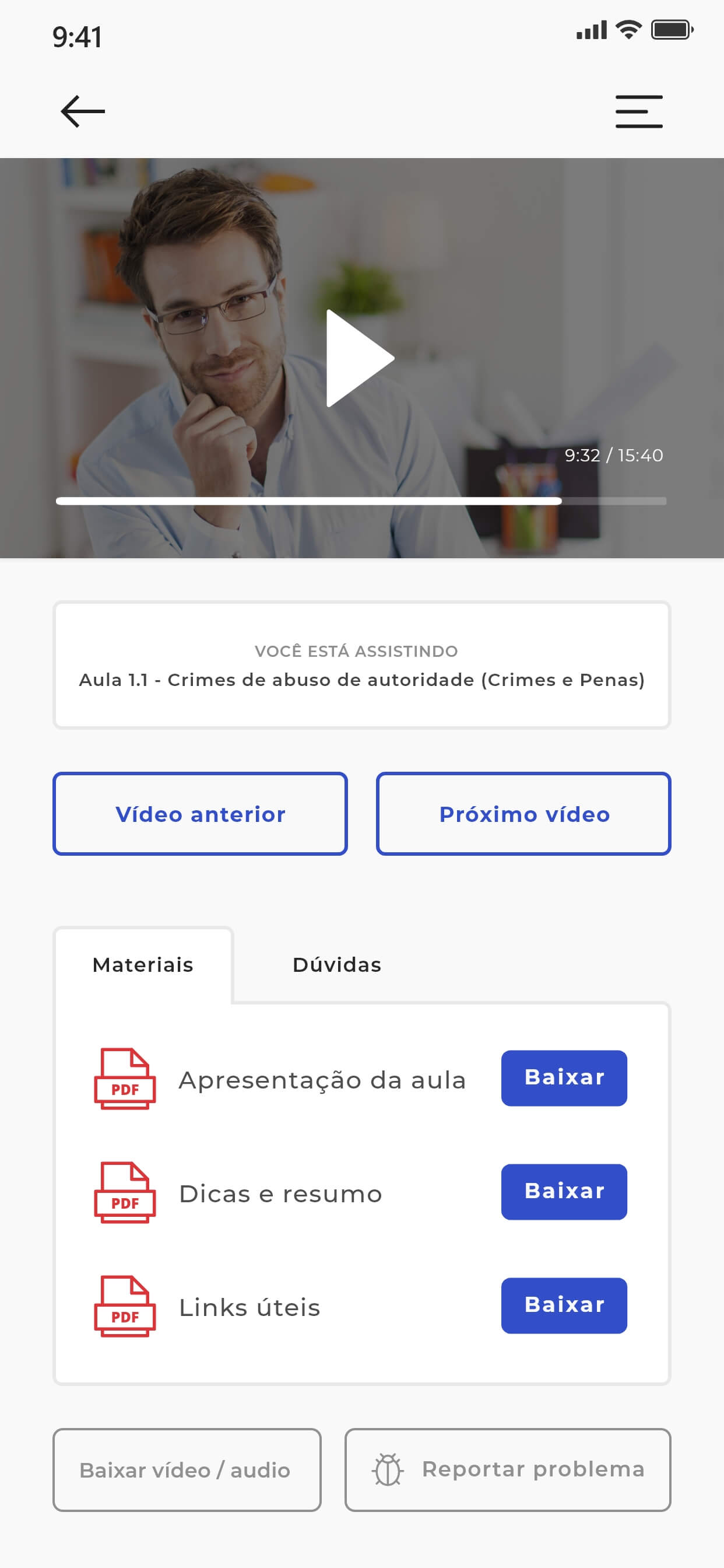 Print Screen da tela de aula